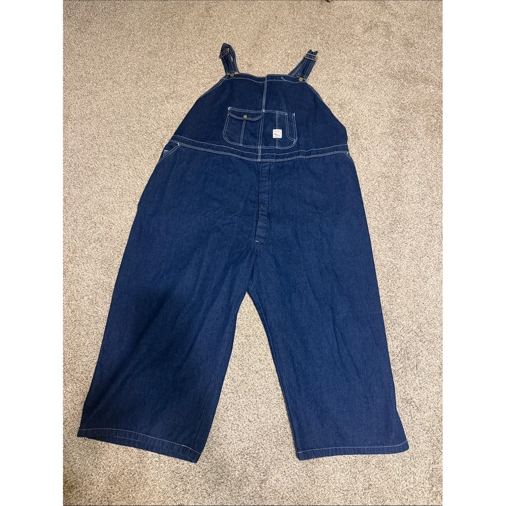Vintage Pointer Brand Denim Bib Overalls W64 L32 Made in the USA workwear